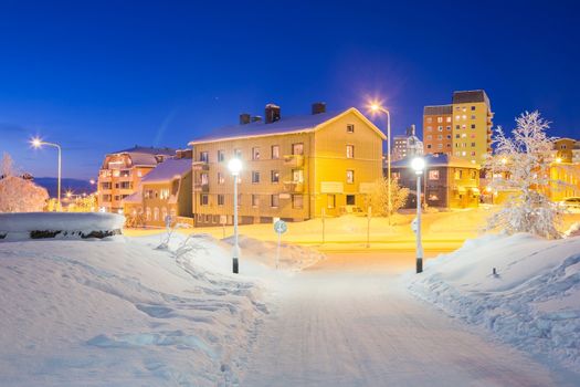 Winter Kiruna Cityscape at dusk