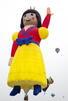 BARNEVELD, THE NETHERLANDS - 22 AUGUST 2013: princess balloon taking off at international balloon festival Ballonfiesta in Barneveld on August 22 2013 in Barneveld, The Netherlands 