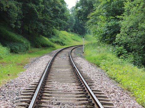 A Railway track in the countryside.