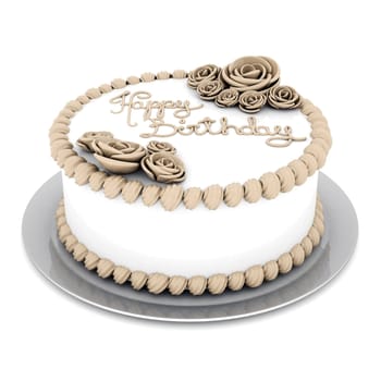 A beautiful cake on a white background