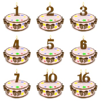 A beautiful cake on a white background