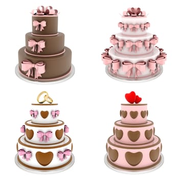 A beautiful cake on a white background