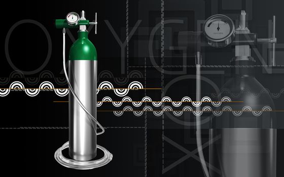 digital illustration of a oxygen cylinder in white background