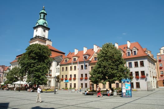 Marketplace in Jelenia Gora city in Poland