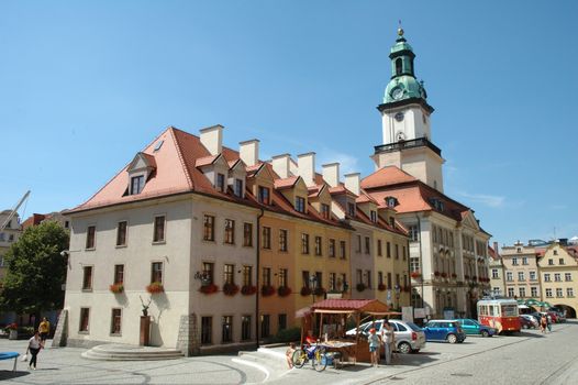 Marketplace in Jelenia Gora city in Poland