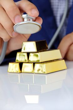 concept image of gold bars