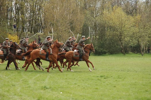 Polish lancers during lancer's days on 20.04.2008 in Citadel in Poznan city Poland