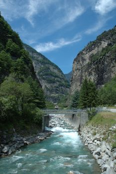 River in Alps in Switzerland