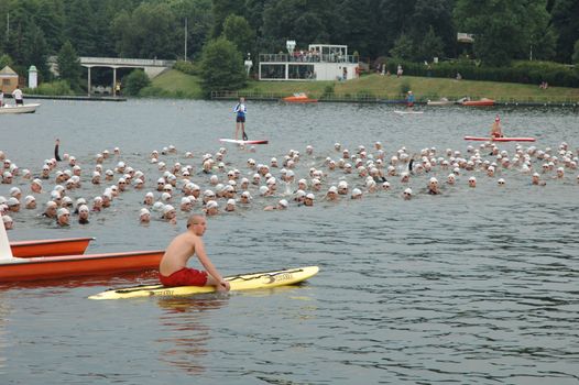 Triathlon swimming on Malta in Poznan Poland (04.08.2013)