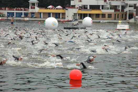 Triathlon swimming on Malta in Poznan Poland (04.08.2013)