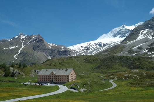 Simplon Pass in Alps in Switzerland