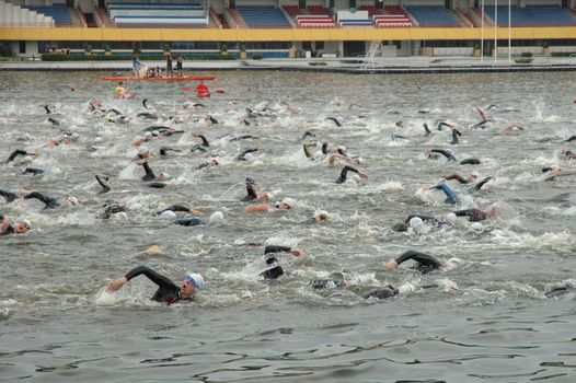 Triathlon swimming on Malta in Poznan Poland (04.08.2013)