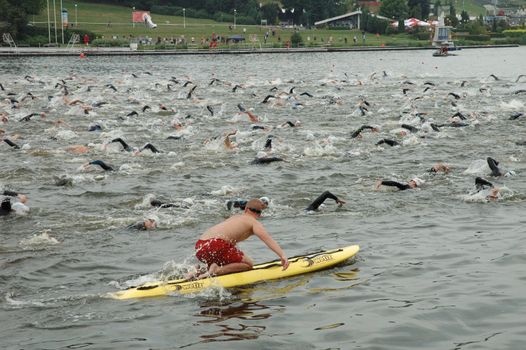 Triathlon swimming on Malta in Poznan Poland (04.08.2013)