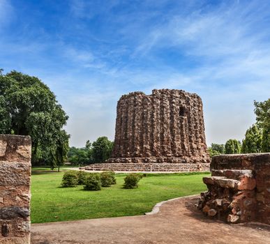 Alai Minar ruins, UNESCO World Heritage Site. Qutub Complex, Delhi, India