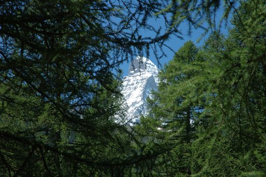 Matterhorn peak in Alps in Switzerland