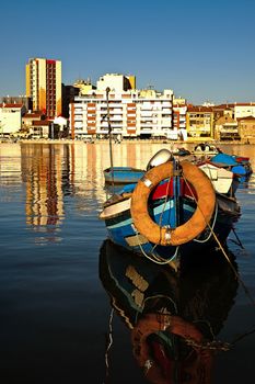 The tejo river and the city on background.