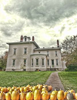 halloween and autumn scene