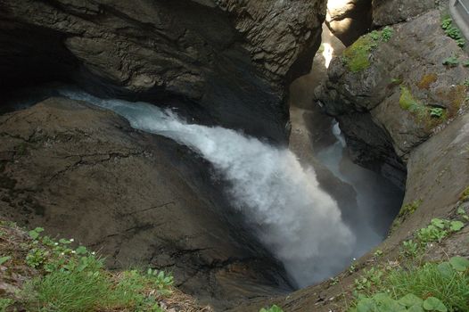 Underground waterfall Trummelbach nearbay Lauterbrunnen in Switzerland