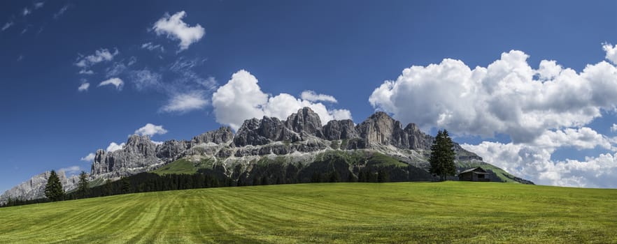 the meadows of Colbleggio near Karersee Village, Dolomites - Italy