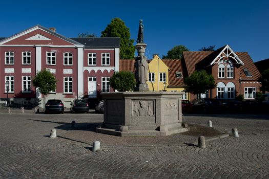 Square of Ribe, medieval town, ancient capital of Denmark