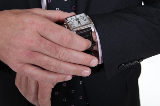 Male wearing wrist watch