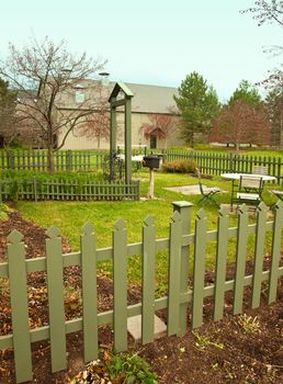 pretty fenced in yard in the countryside