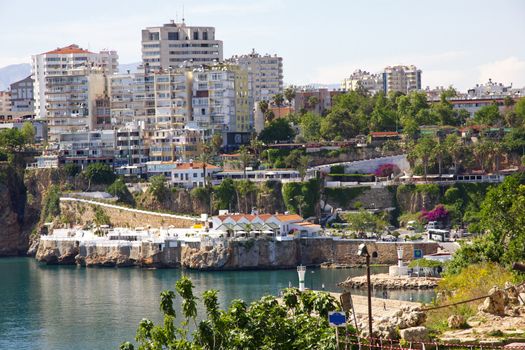 Turkey. Antalya town. Beautiful view of harbor 