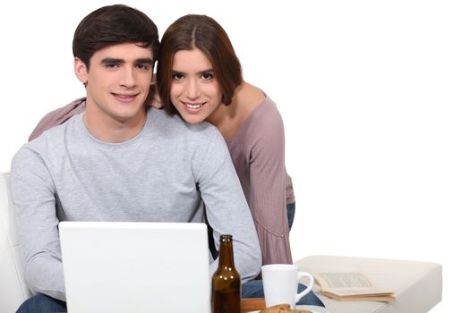 Young couple surfing the Internet