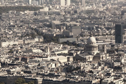 View of Paris from height of bird's flight