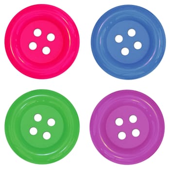four buttons of four different colors