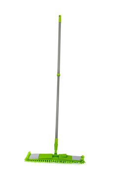 green mop isolated on white background