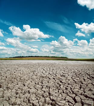 drought earth and dramatic sky over it