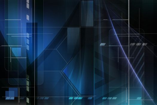 Digital illustration of digital background in blue colour