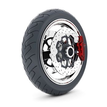 Black sports wheel on a white background
