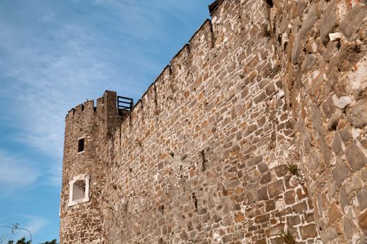 Defence structures of the castle at Gorizia, Italy. 