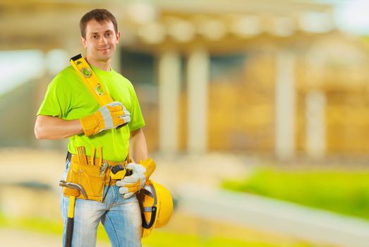 worker on building place