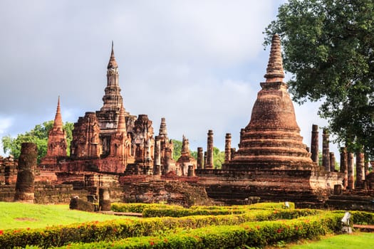 Mahathat temple in sukhothai historical park, sukhothai province, thailand