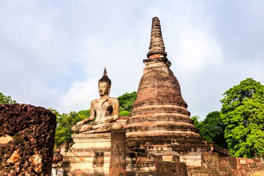 Buddha statue in sukhothai historical park, sukhothai province, thailand