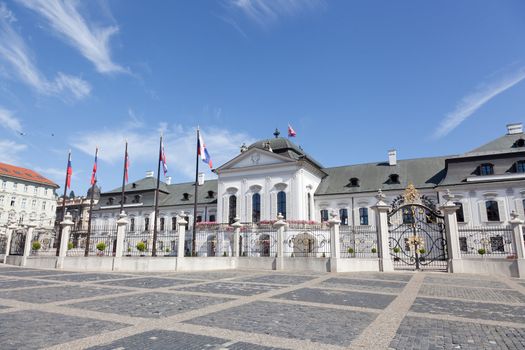 presidential palace in Bratislava, Slovakia in the sunny summer day