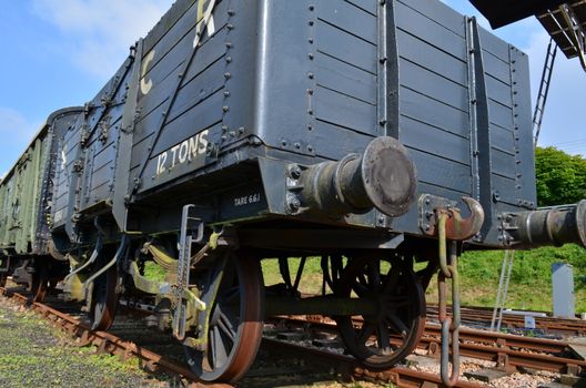 Old British railway goods wagon unused for many years.