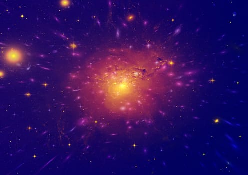 Stars of a planet and galaxy in a free space
