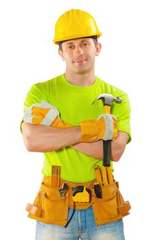 men in working clothing with tools