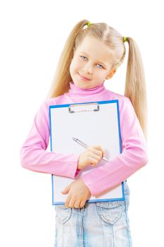 schoolgirl with paperclip