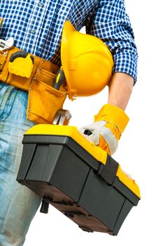 toolbox in hand of worker