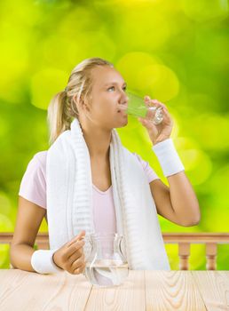 a girl drinking water