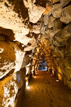 Tunnel in ancient ���Nuraghe Santu Antine