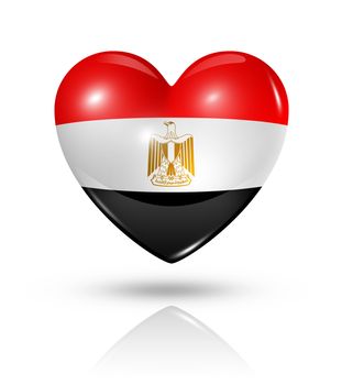 Love Egypt symbol. 3D heart flag icon isolated on white with clipping path