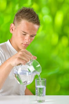 boy filling water