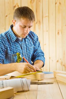 carpenter with pencil