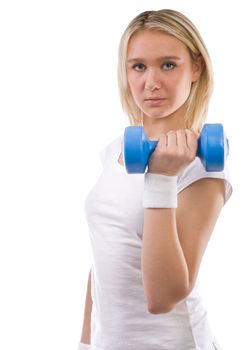 girl with dumbbell